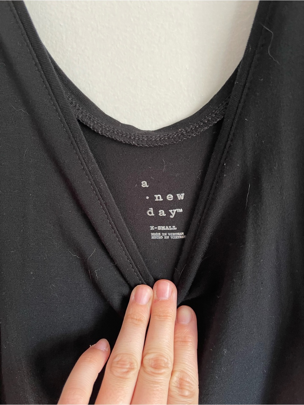 a new day Black V-Neck Tank